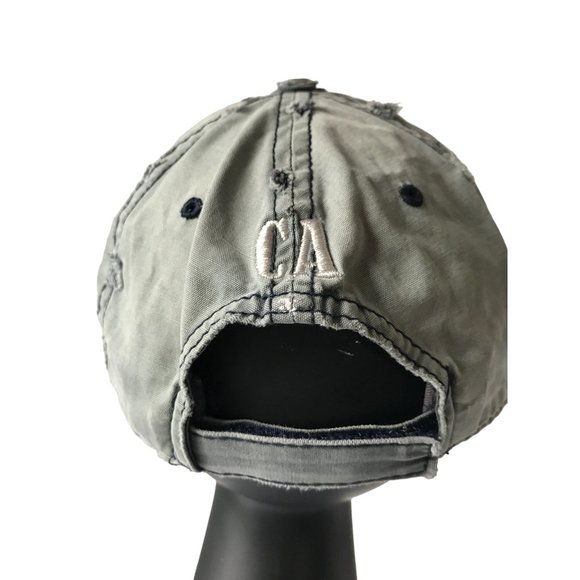 Flag Patriot San Diego California Green White Distressed Denim Adjustable Cap Ha - Picture 4 of 9